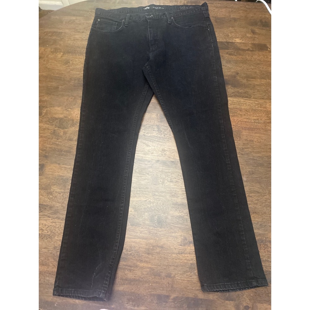 Vans V76 Skinny Jeans Mens 36x30 Black Denim Pants Skater streetwar